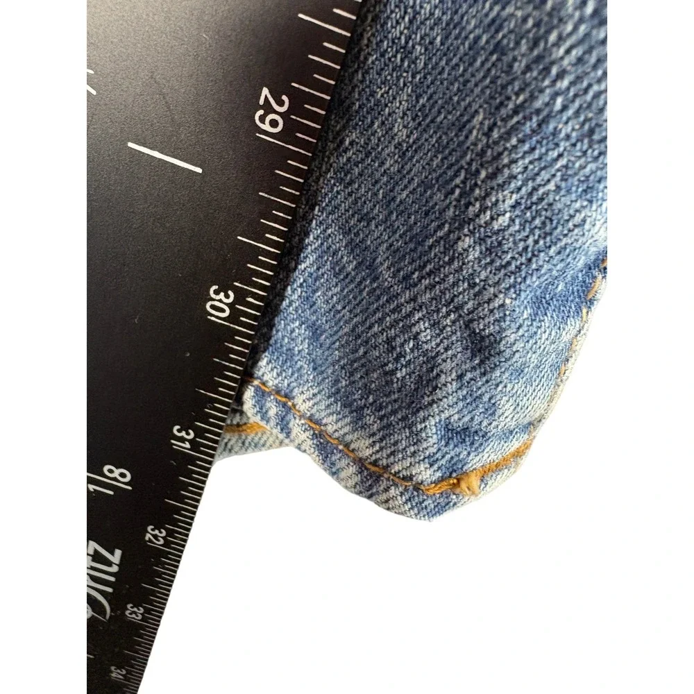 Vintage Polo Jeans Co Ralph Lauren Mens 38 Blue Denim Distressed Straight Leg